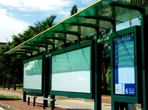 公交站牌广告展示栏及防雨顶